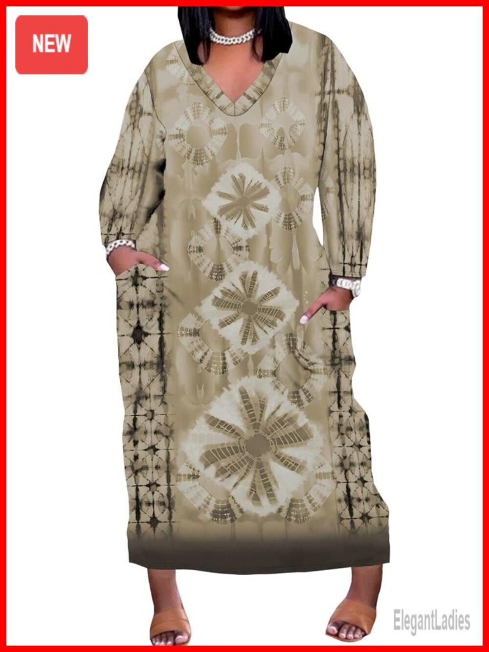 Plus Size Short Sleeve V-Neck Maxi Dress with Pockets